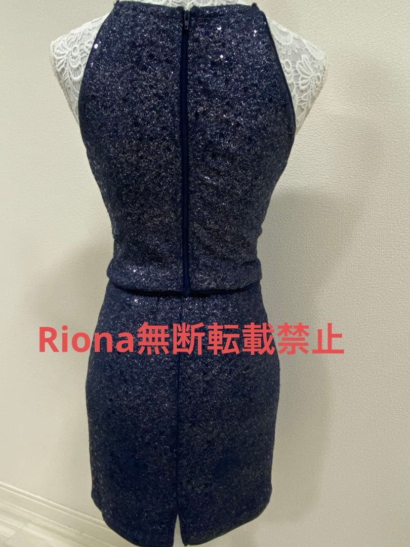 ローブドフルールグロッシー　ネイビー　ドレス【中古品、美品】