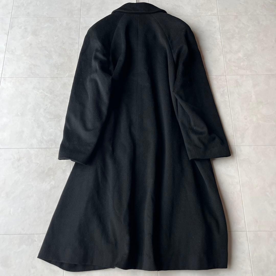 美品✨ 最高級カシミヤ100% ロングコート 上質ブラック 黒 9号　M