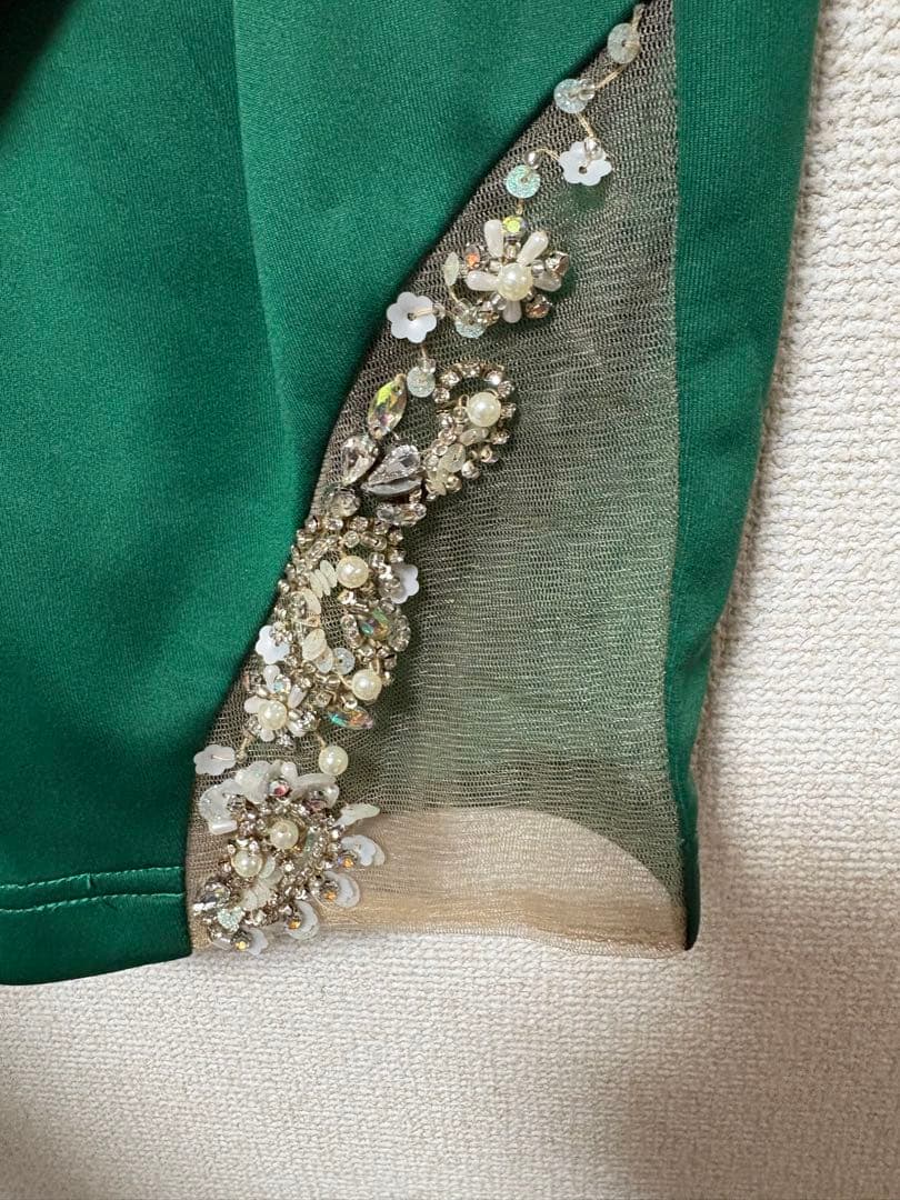 エンジェルアール ビジュー ホルター タイト キャバドレス グリーン 緑