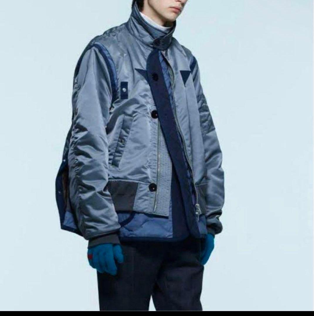 sacai MA-1ジャケット グレー　22aw blouson