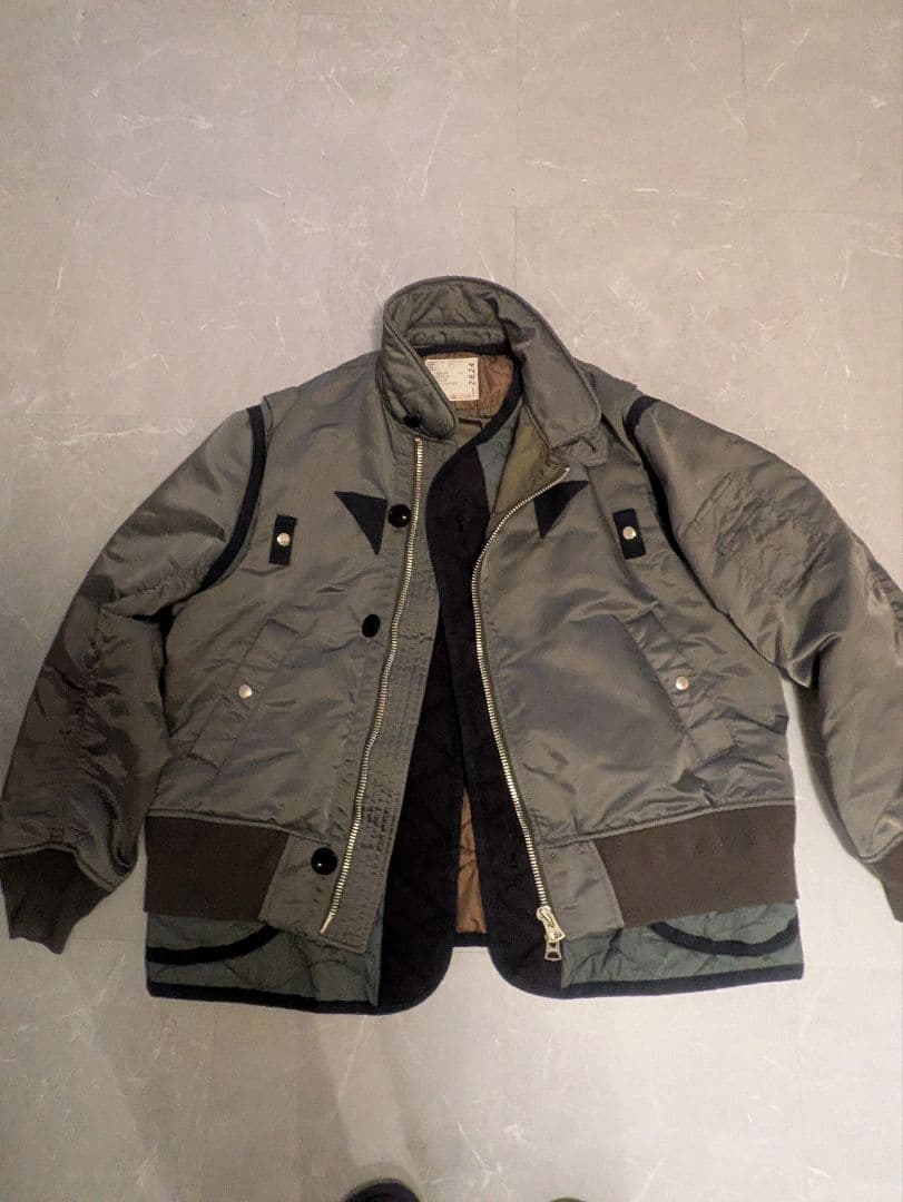 sacai MA-1ジャケット グレー　22aw blouson
