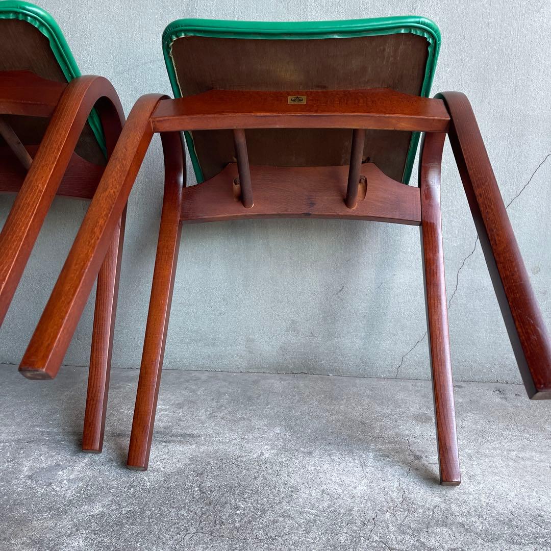 美品　秋田木工　スタッキング スツール 剣持勇　2脚