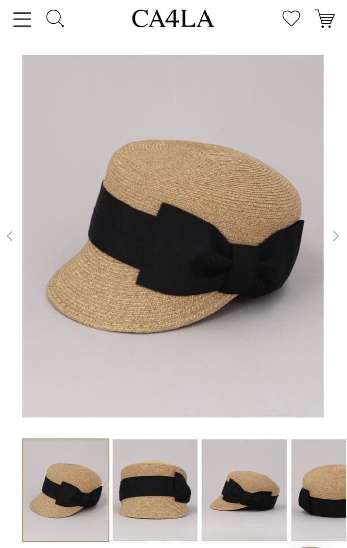 【ca4la】リボン付きキャスケット