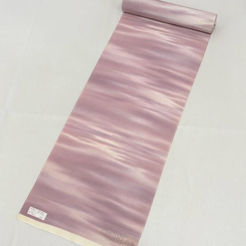 ゆりのはな　色無地着尺　色無地　反物　着尺　ちりめん　ボカシ染め　正絹　B206