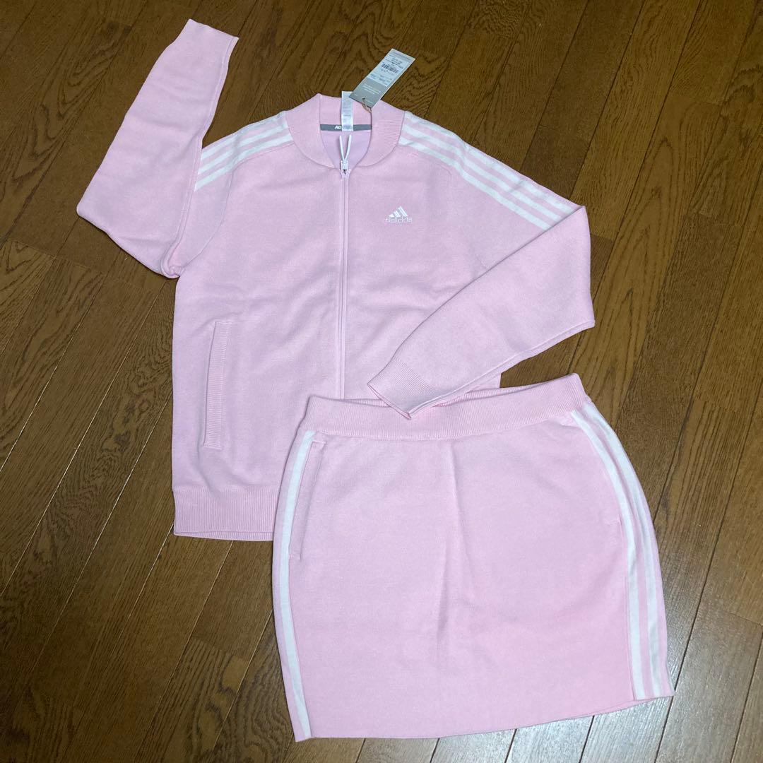 新品adidas アディダス　レディースセットアップ　セーター　スカート 帽子