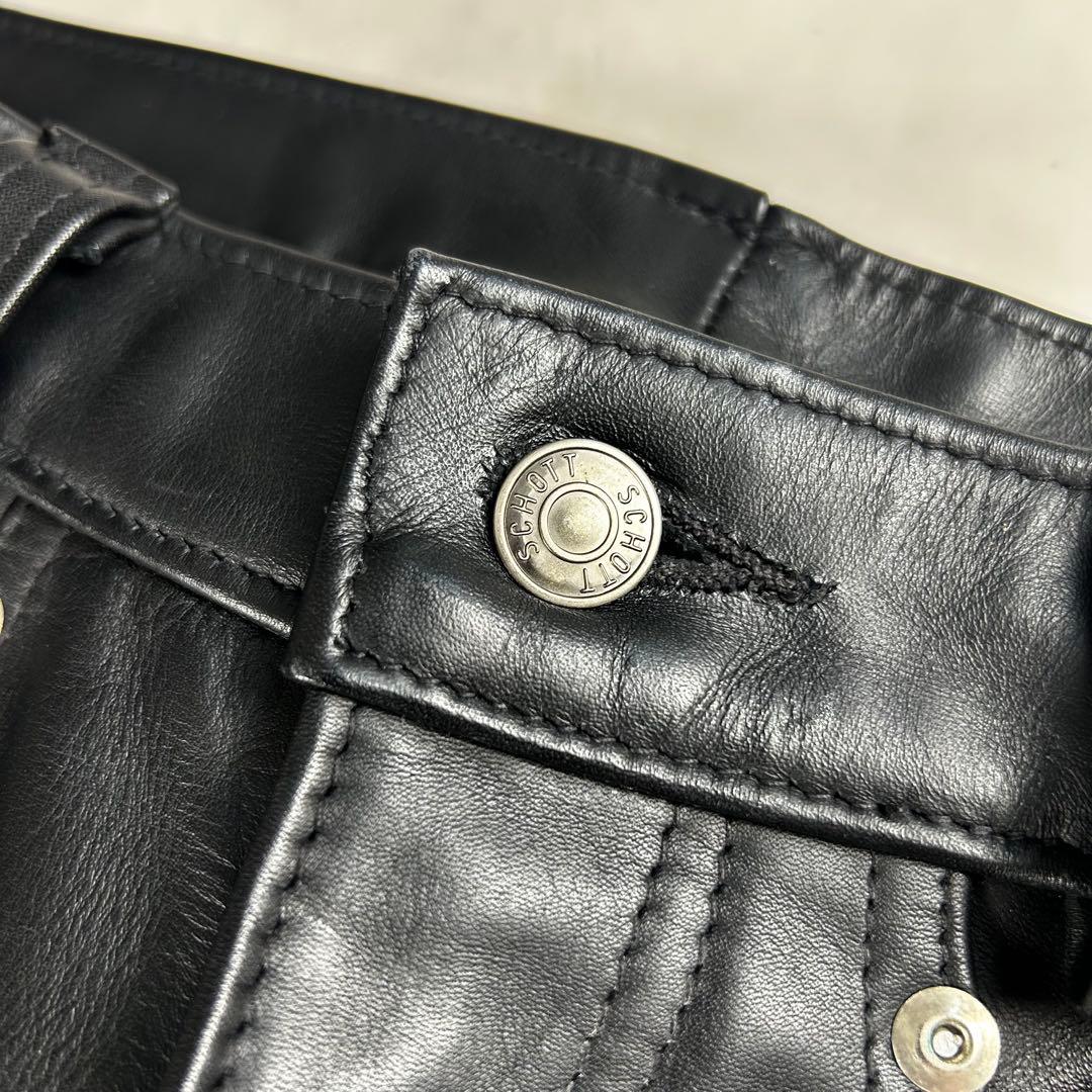美品✨ ショット レザーパンツ USA製 ブラック W28