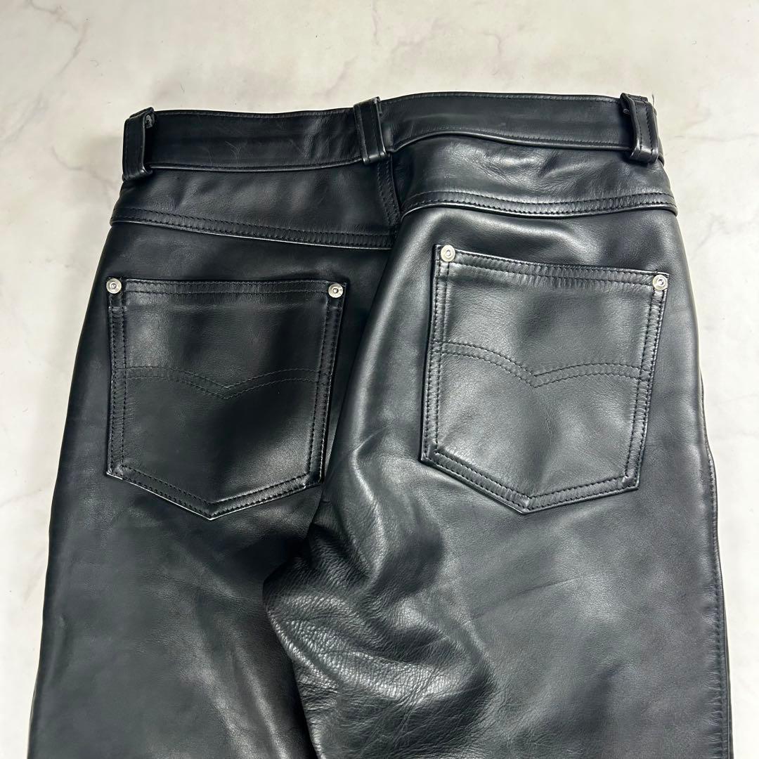 美品✨ ショット レザーパンツ USA製 ブラック W28