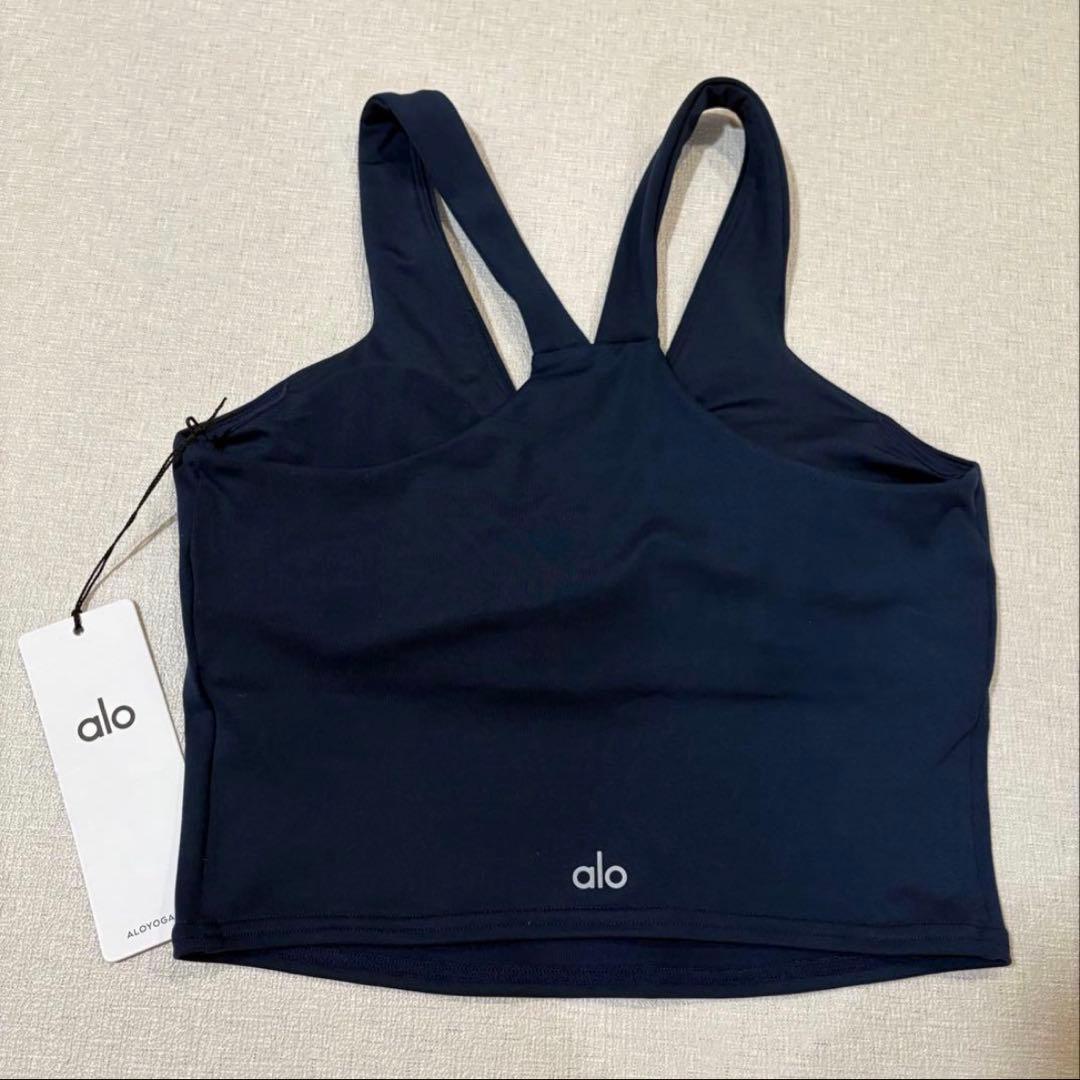 ALO yoga タンクトップ AIRBRUSH REAL BRA ネイビー