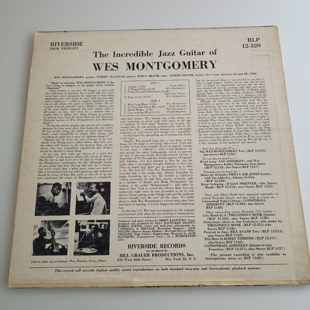 洋楽 WES MONTGOMERY INCREDIBLE JAZZ GUITAR