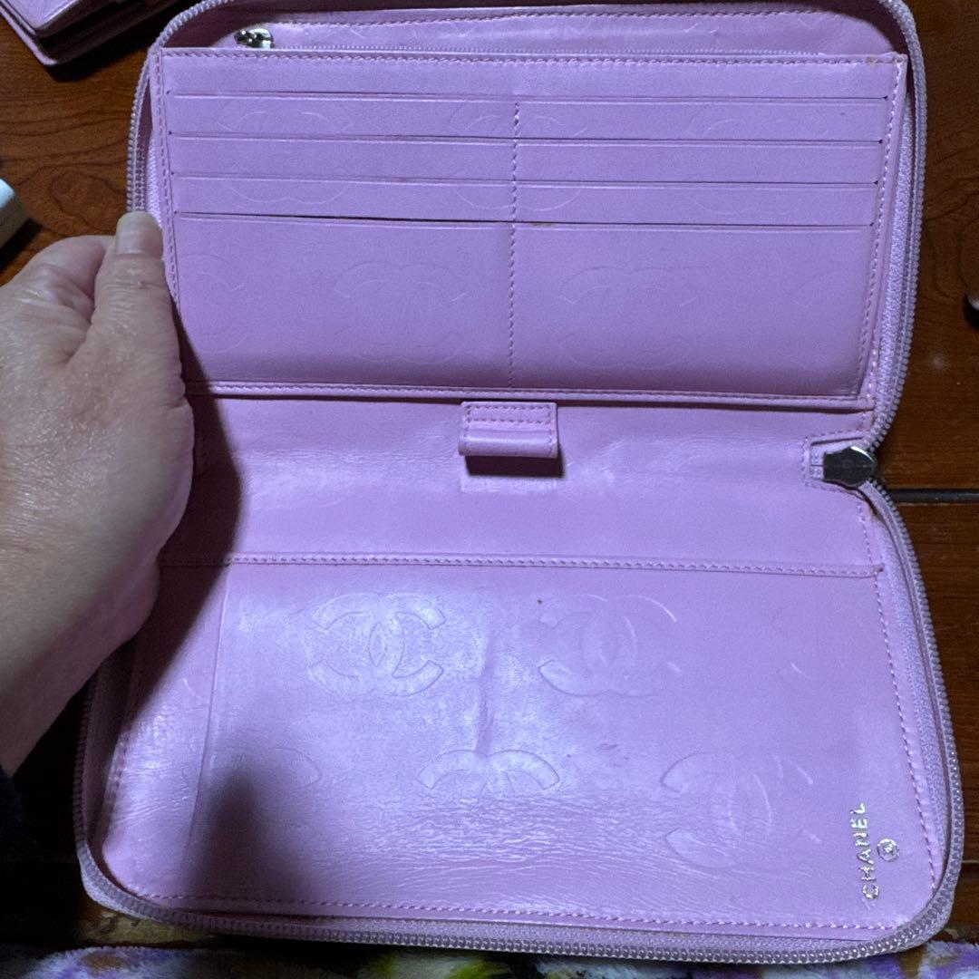 CHANEL ピンク キルティング 長財布