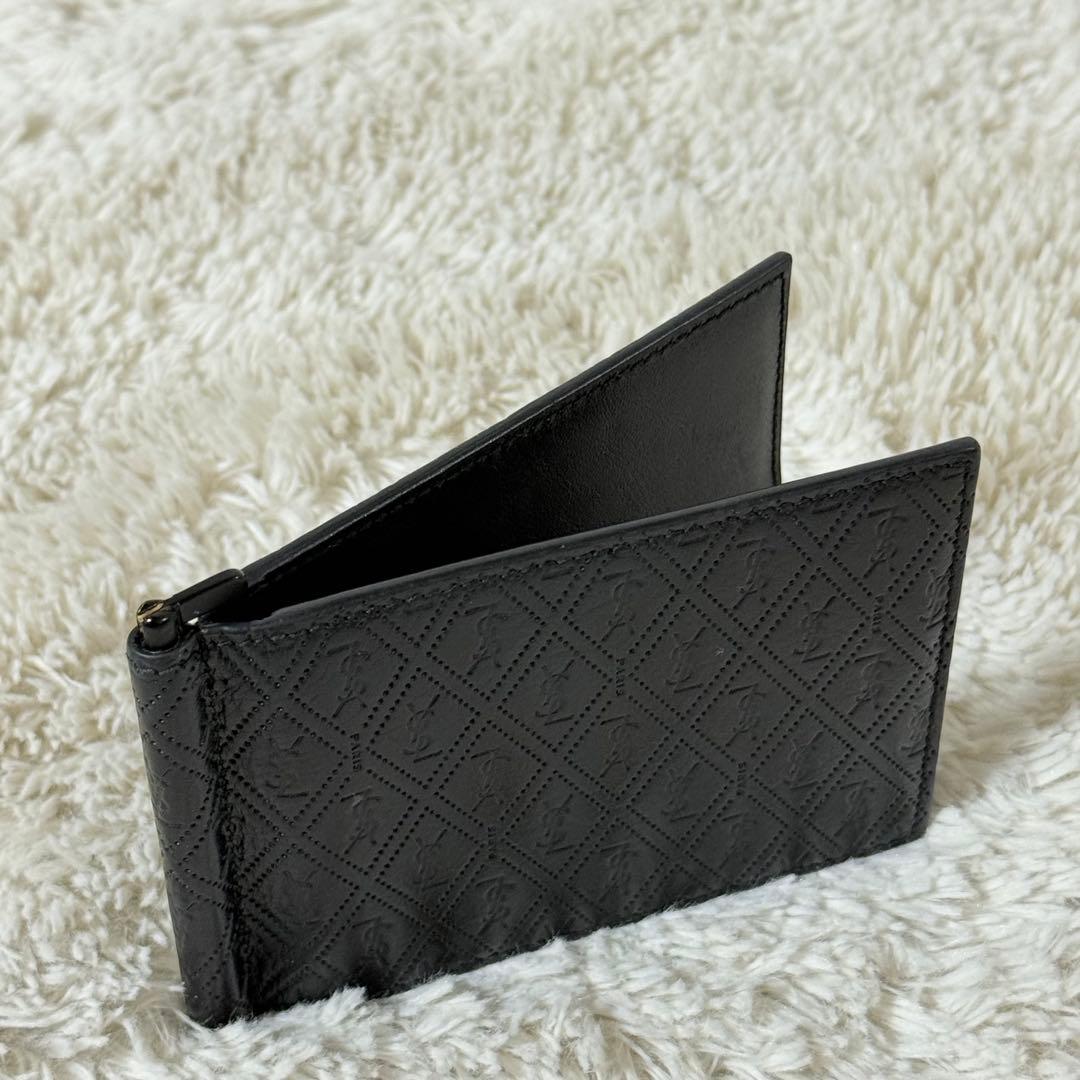 ⭐️Take様⭐️　サンローラン　YSL　総柄　マネークリップ　ブラック　レザー