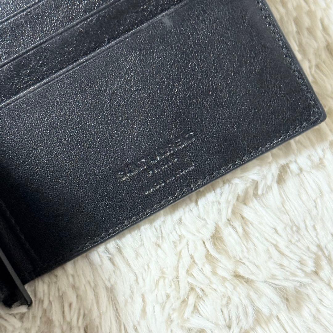 ⭐️Take様⭐️　サンローラン　YSL　総柄　マネークリップ　ブラック　レザー