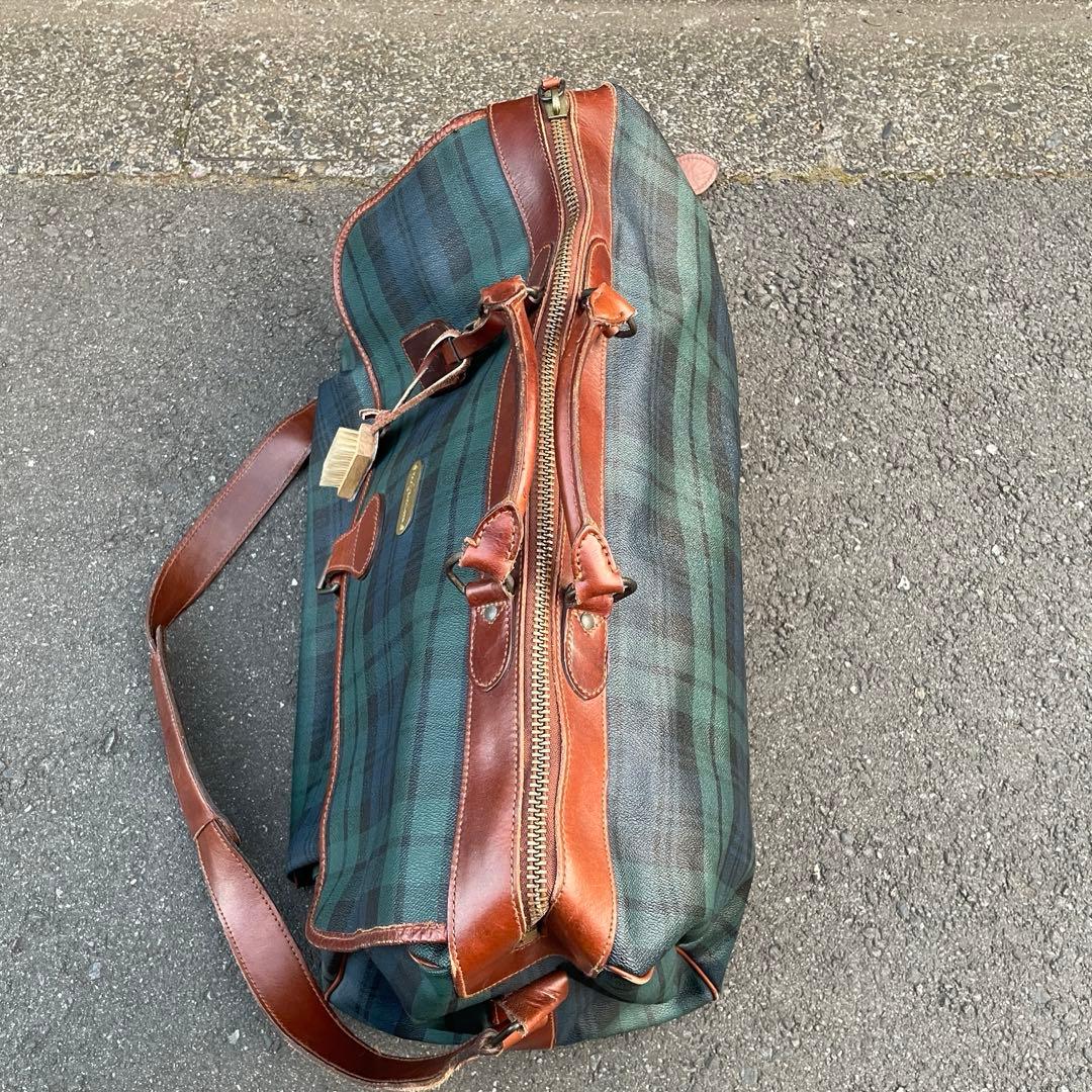 【名作】ポロラルフローレン　ボストンバッグ　2WAY ブラックウォッチ PVC