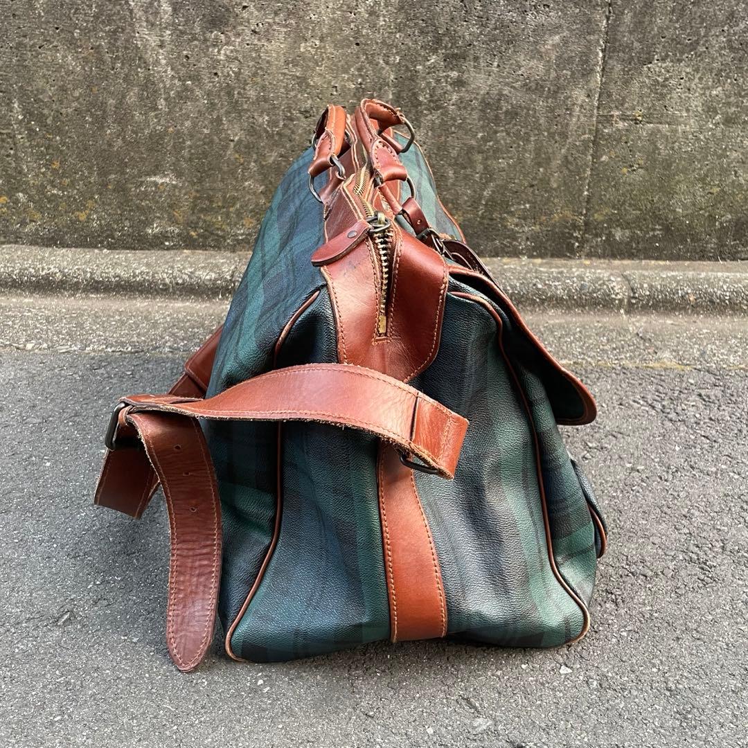 【名作】ポロラルフローレン　ボストンバッグ　2WAY ブラックウォッチ PVC