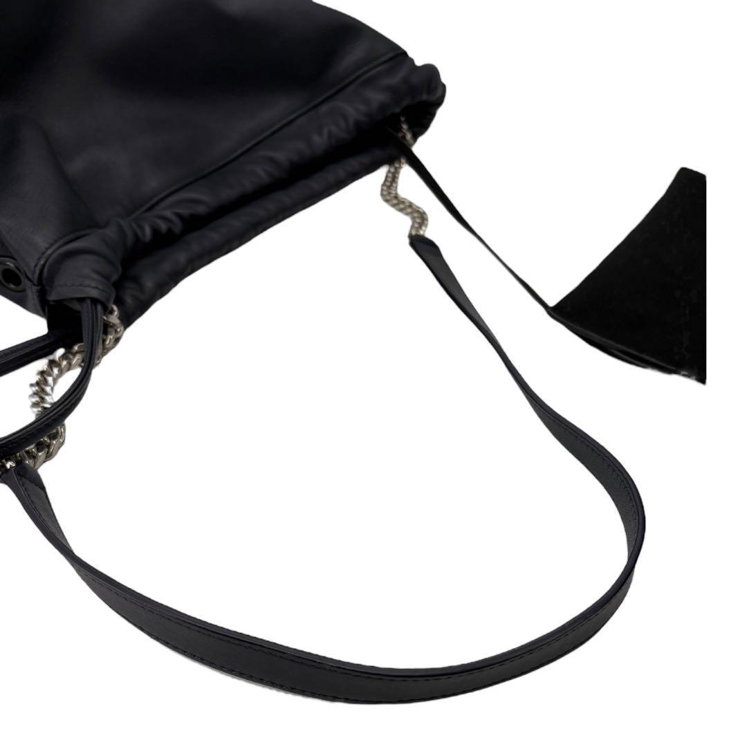 【極美品】サンローラン テディ ショルダーバッグ チェーン 巾着 レザー508A