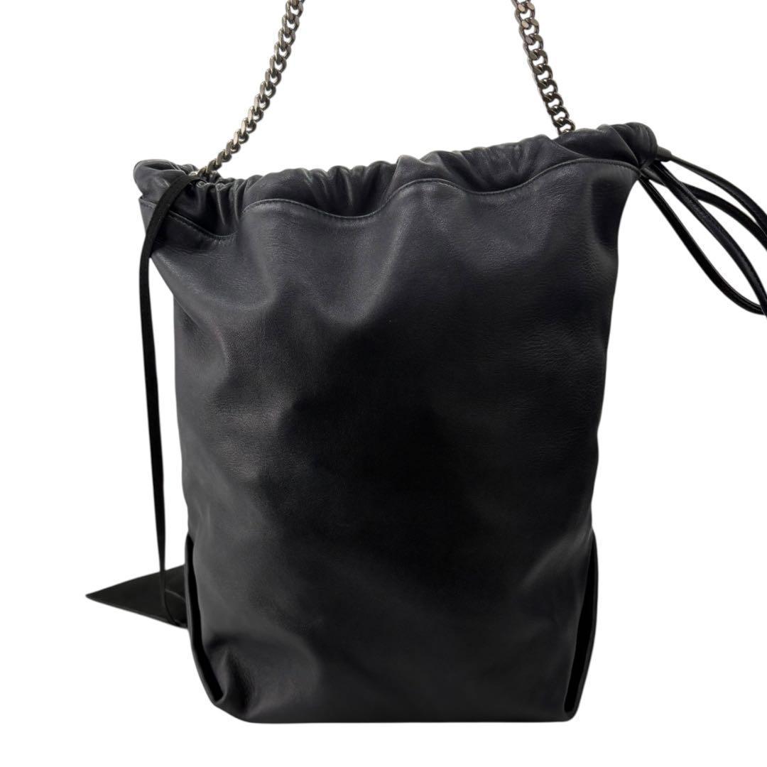 【極美品】サンローラン テディ ショルダーバッグ チェーン 巾着 レザー508A