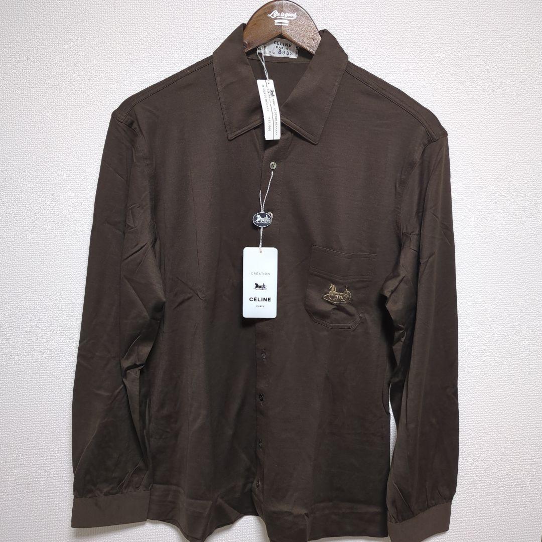 CELINE セリーヌ　ポロシャツ　長袖　オールド　OLD 馬車刺繍