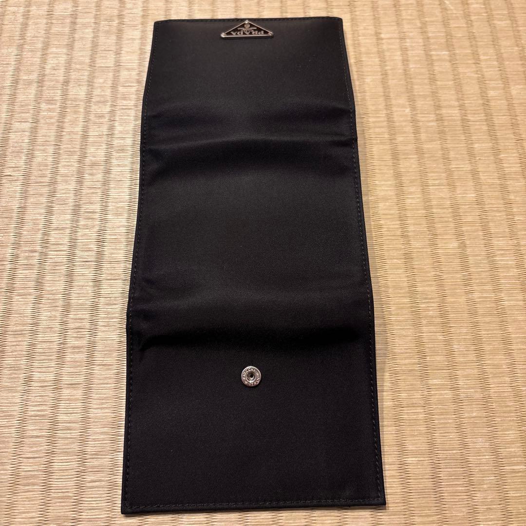 PRADA プラダ 黒 ナイロン/レザー 三つ折り財布 ギャランティカード付き