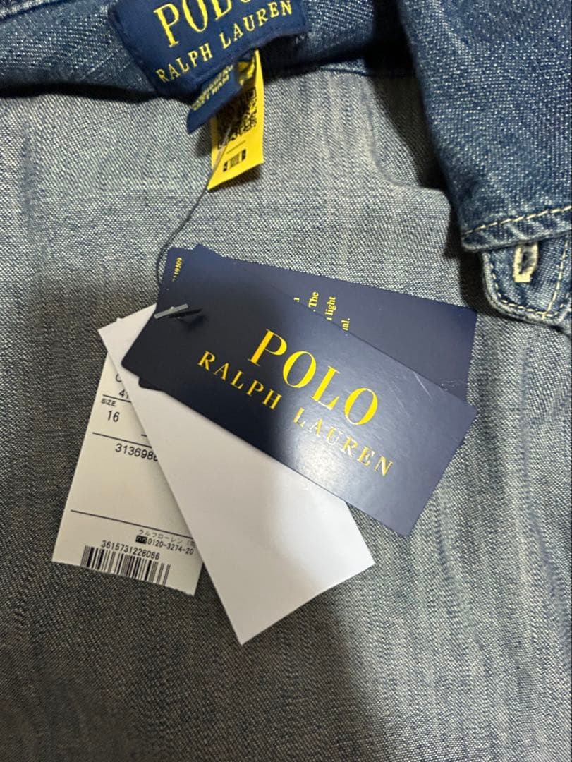 新品　RALPH LAUREN★ベルテッド コットン デニム シャツドレス160