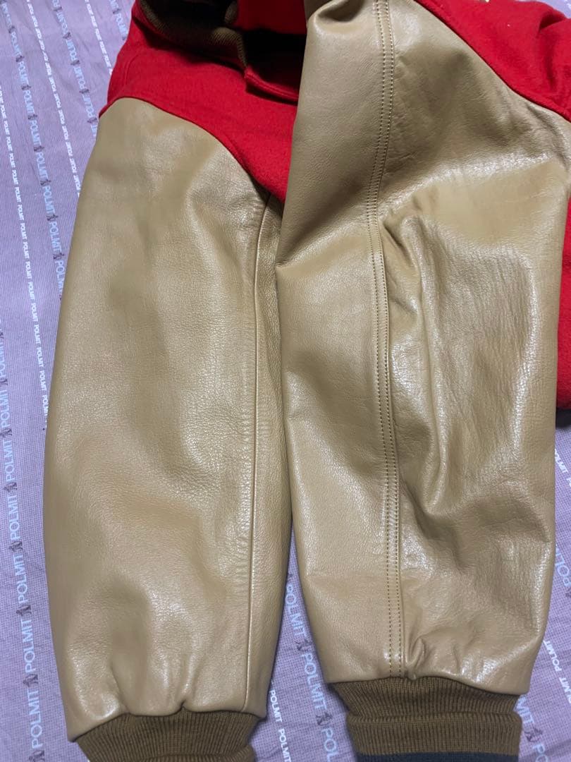 超美品　Abahouse レザースリーブ 90's スタジャン　袖丈牛革