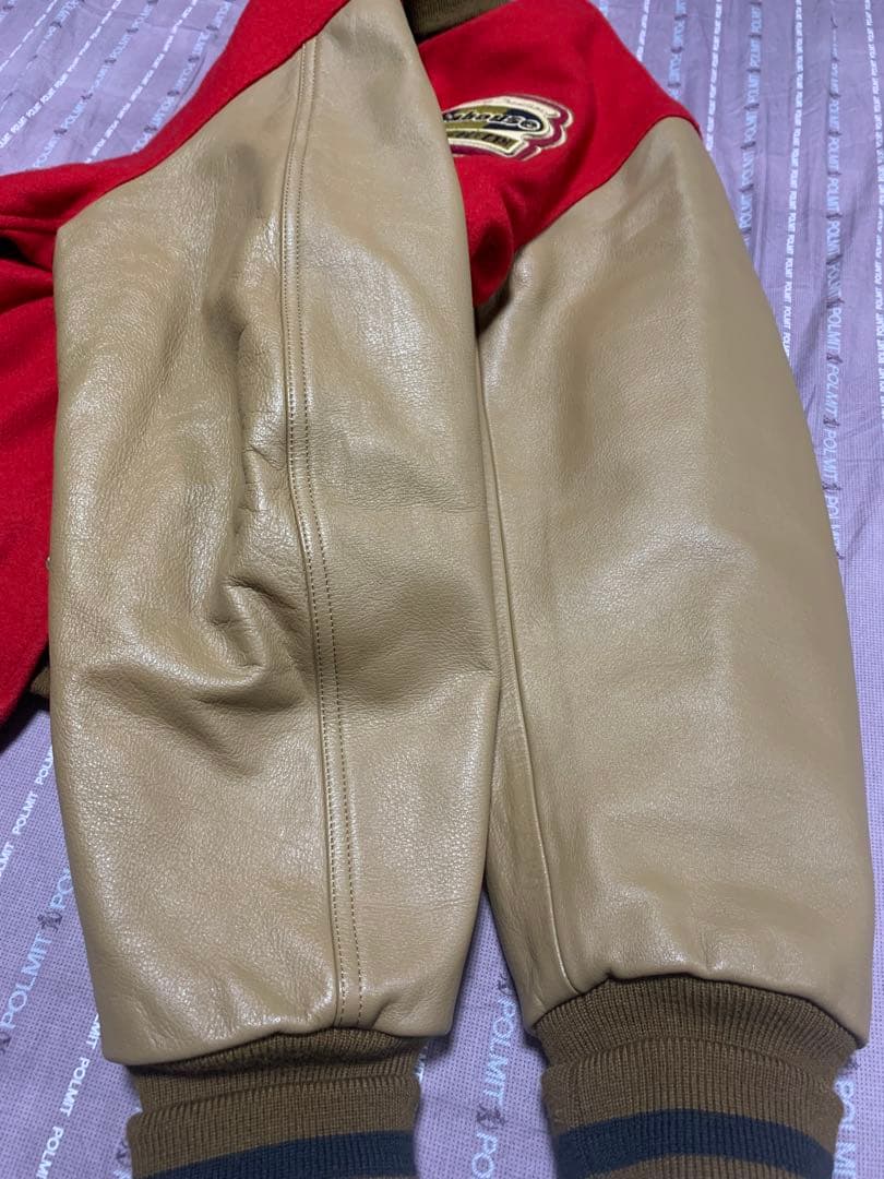 超美品　Abahouse レザースリーブ 90's スタジャン　袖丈牛革