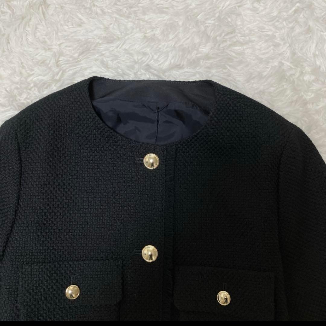 新品タグ付 24AW アナイ ウールプリペラノーカラー ジャケット ネイビー