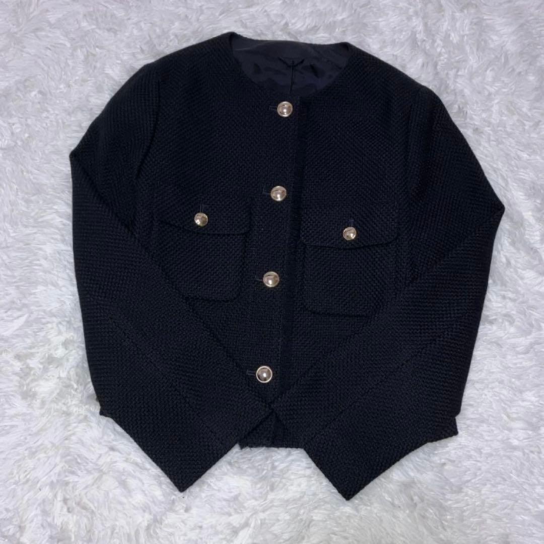 新品タグ付 24AW アナイ ウールプリペラノーカラー ジャケット ネイビー