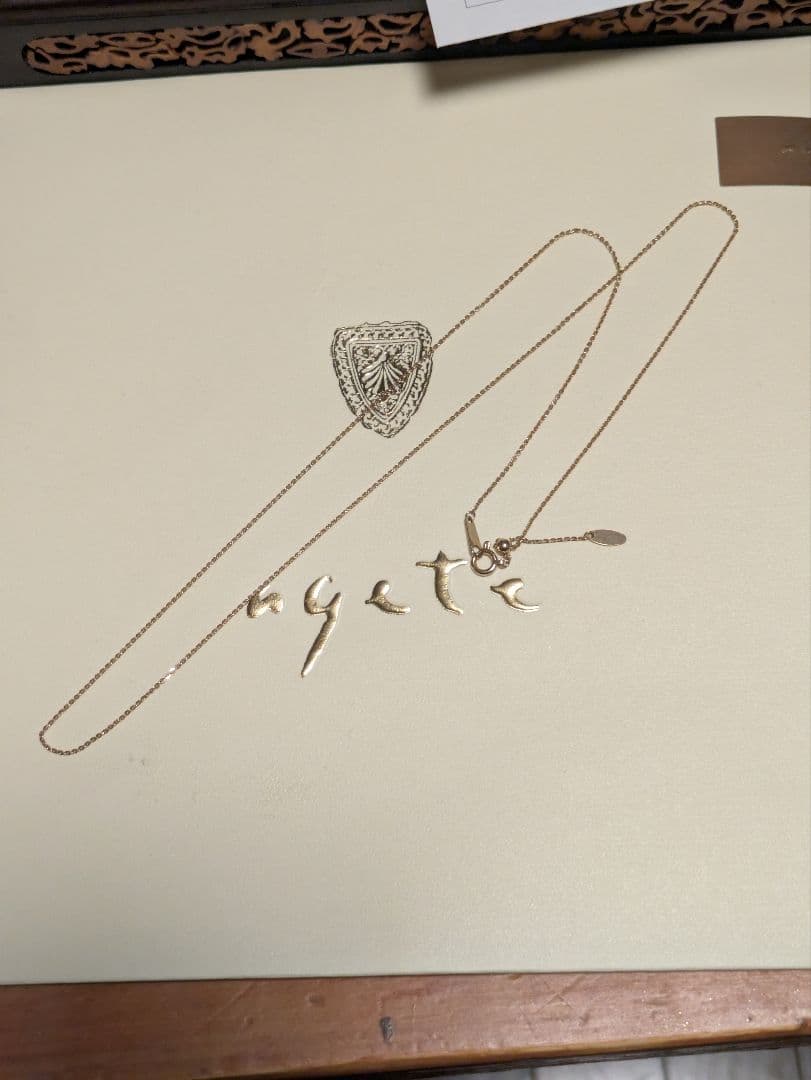 agete K10ネックレスチェーン（50cm）アガット　スライド調整