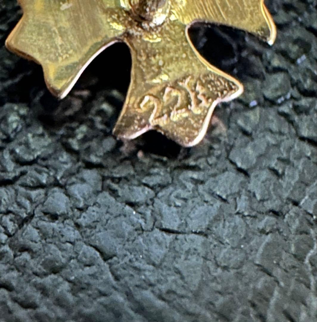 22k 1Pダイヤ クロス プラススタッドピアス パヴェダイヤ