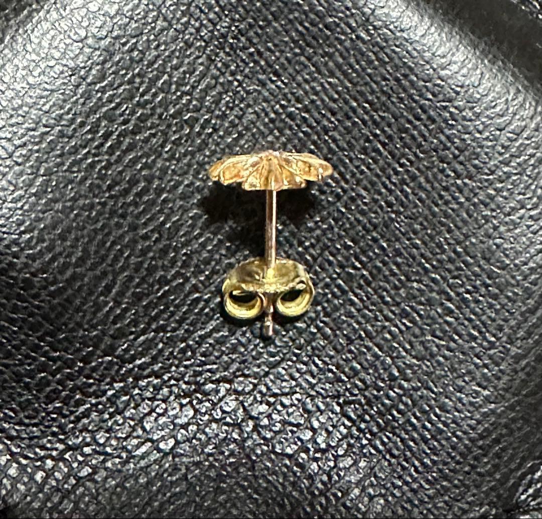 22k 1Pダイヤ クロス プラススタッドピアス パヴェダイヤ