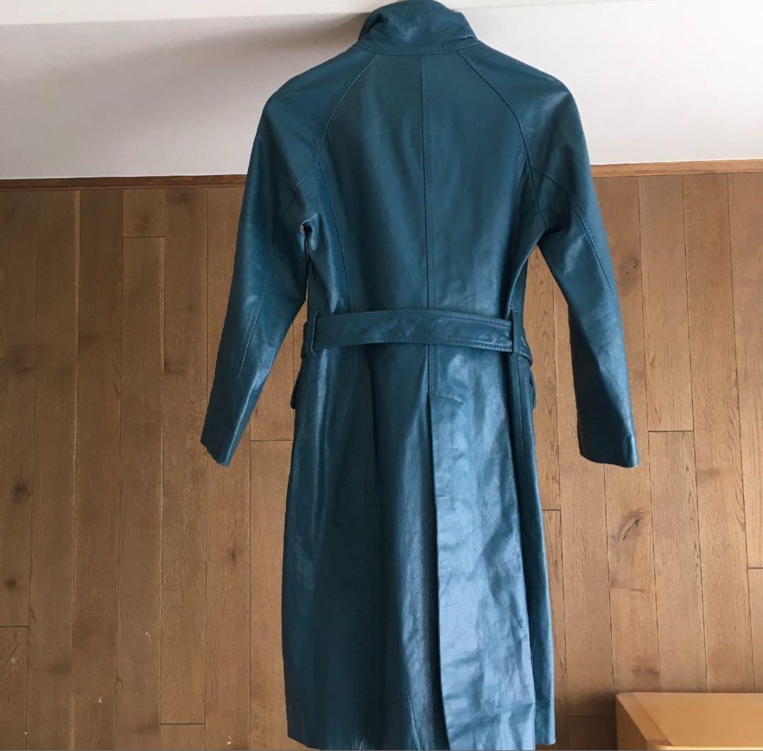 VIVIENNE TAMヴィヴィアンタム　裏地柄　牛革　レザー　ロング　コート0