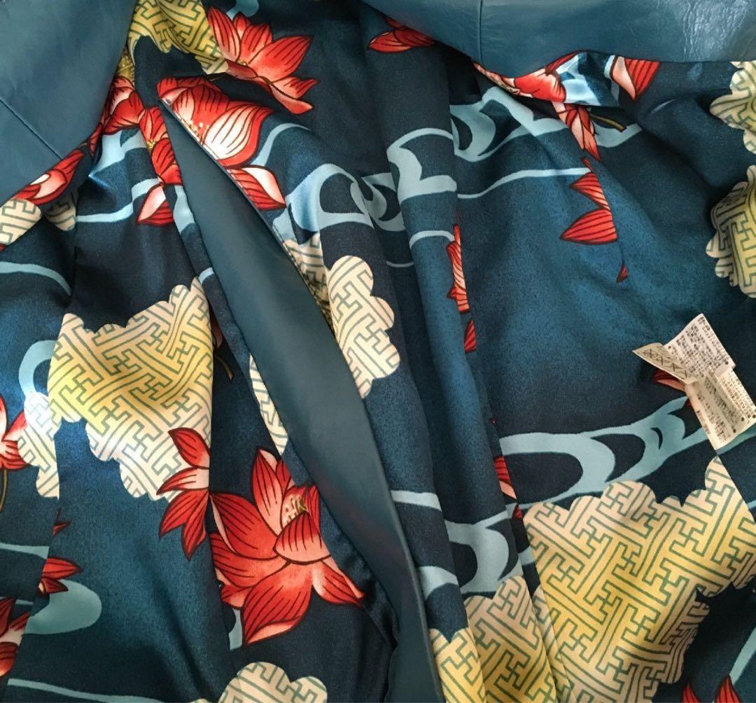 VIVIENNE TAMヴィヴィアンタム　裏地柄　牛革　レザー　ロング　コート0