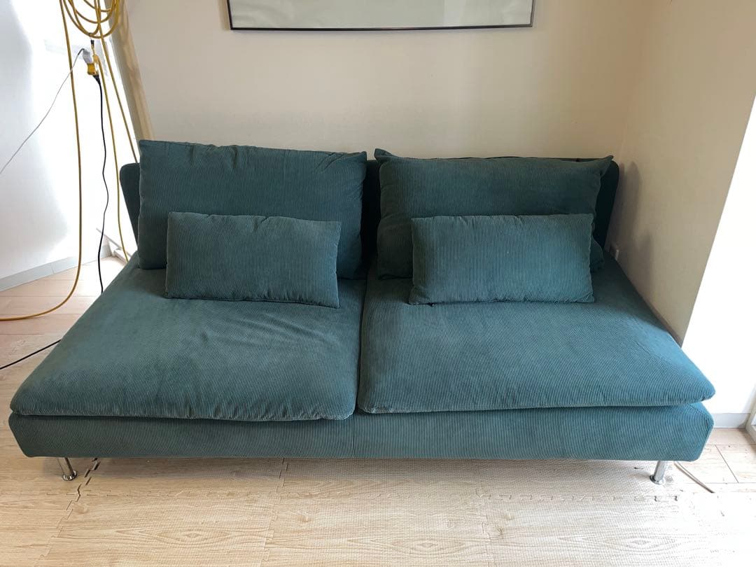 直接引き取り希望　【IKEA】SÖDERHAMNソーデルハムン　グレーターコイズ