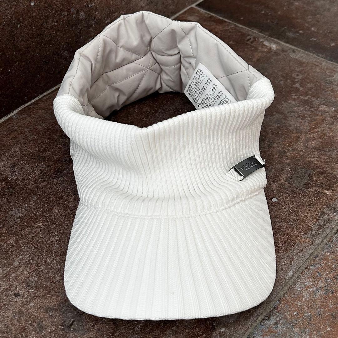 MARK & LONA 異素材切替ニットサンバイザー　ホワイト