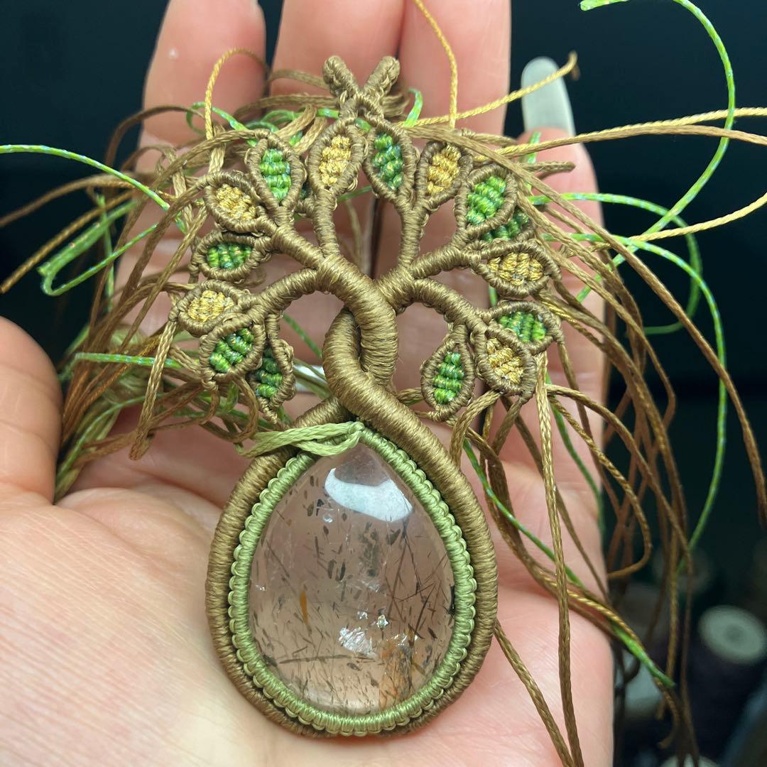 マクラメ手作りネックレス （生命の樹）