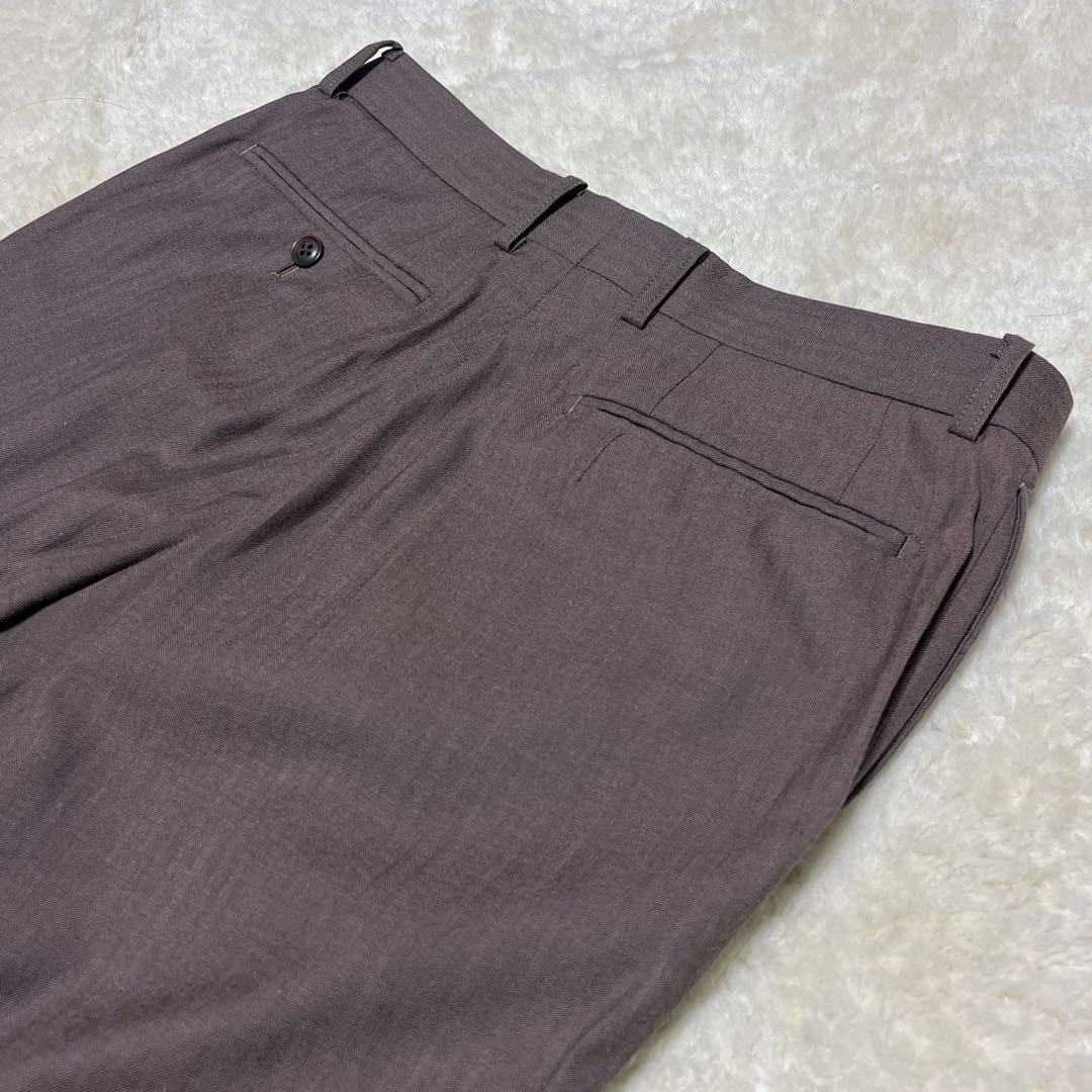 【極美品】スーツセレクト　スリーピース　スーツ　ペイズリー柄　ブラウン