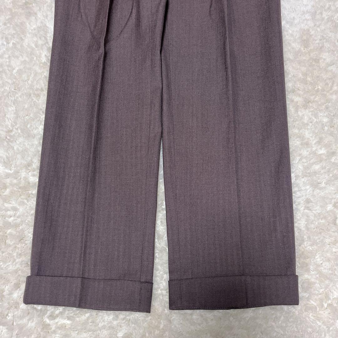 【極美品】スーツセレクト　スリーピース　スーツ　ペイズリー柄　ブラウン