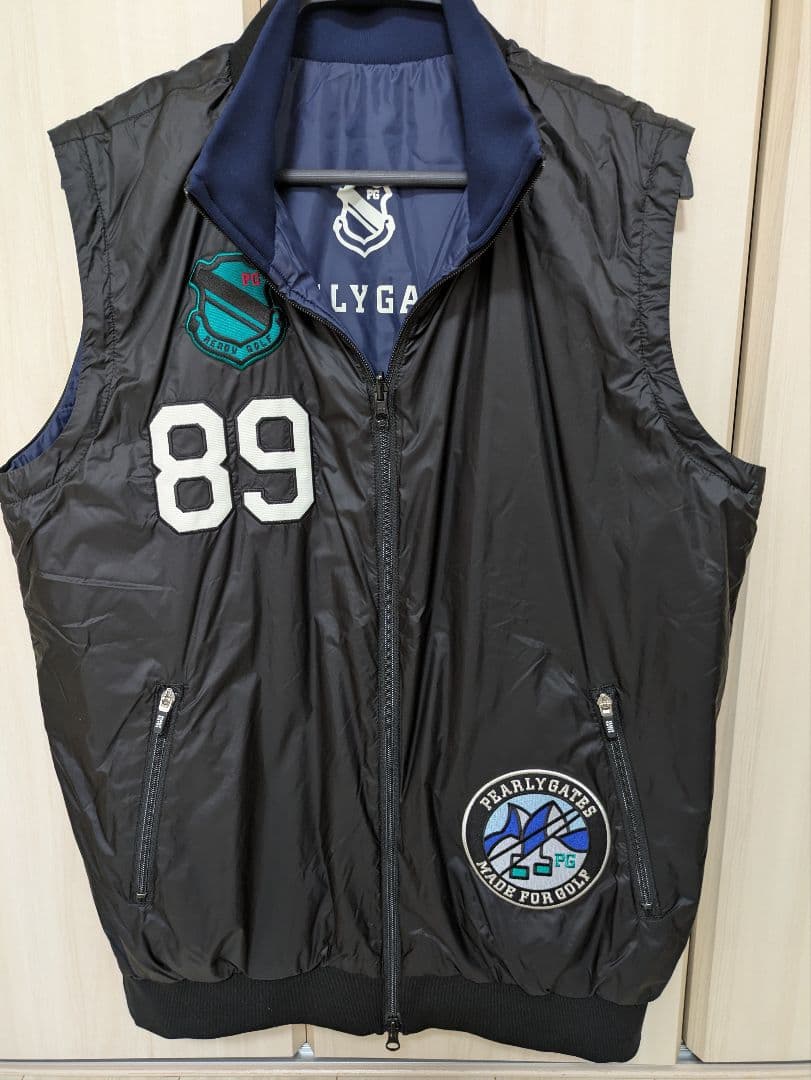 パーリーゲイツ 4WAY　中綿ジャケット　リバーシブル 紺＆黒　サイズ6 　美品