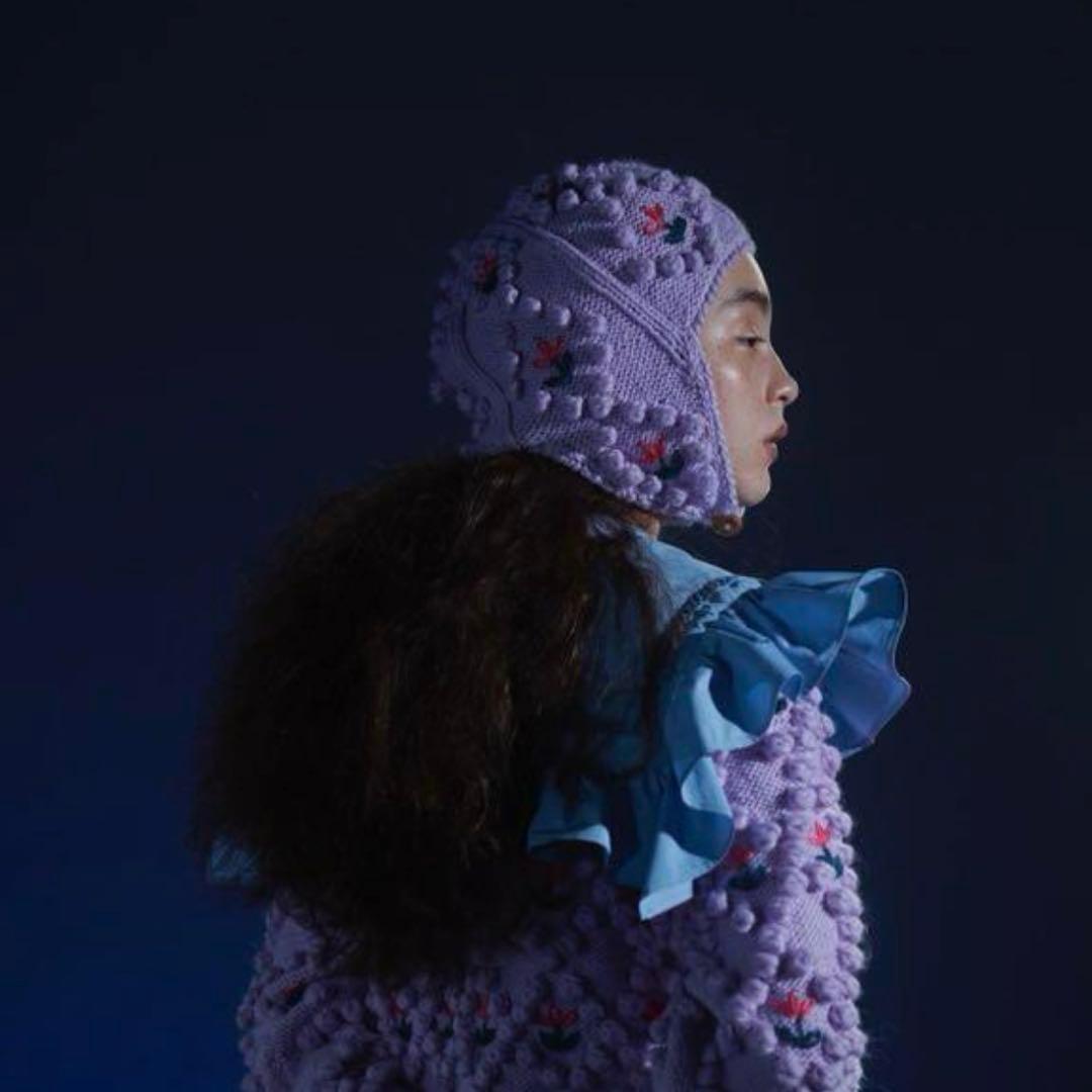 siiilon フリル付け襟 ブルー 水色 個性的 アレンジ