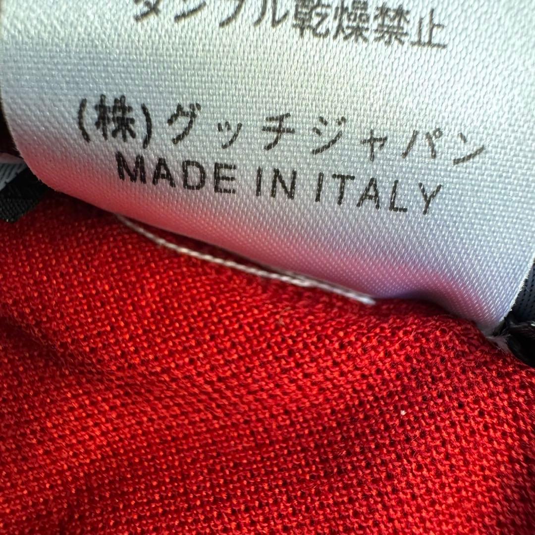 希少色 Lサイズ GUCCI グッチ ロゴ刺繍 ポロシャツ レッド