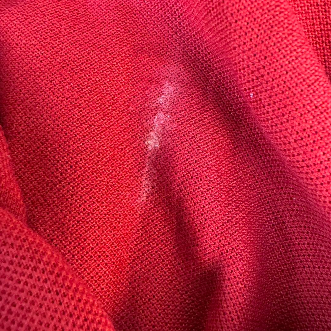 希少色 Lサイズ GUCCI グッチ ロゴ刺繍 ポロシャツ レッド