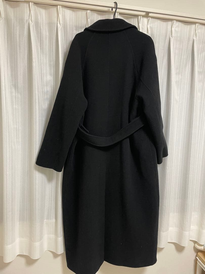 yoさま　crewre リバーロングステンカラーコート black 3