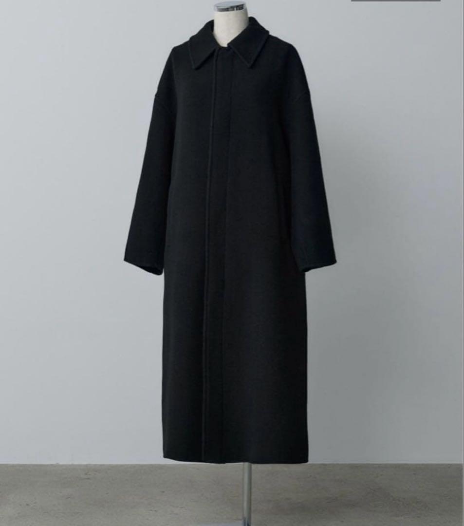 yoさま　crewre リバーロングステンカラーコート black 3
