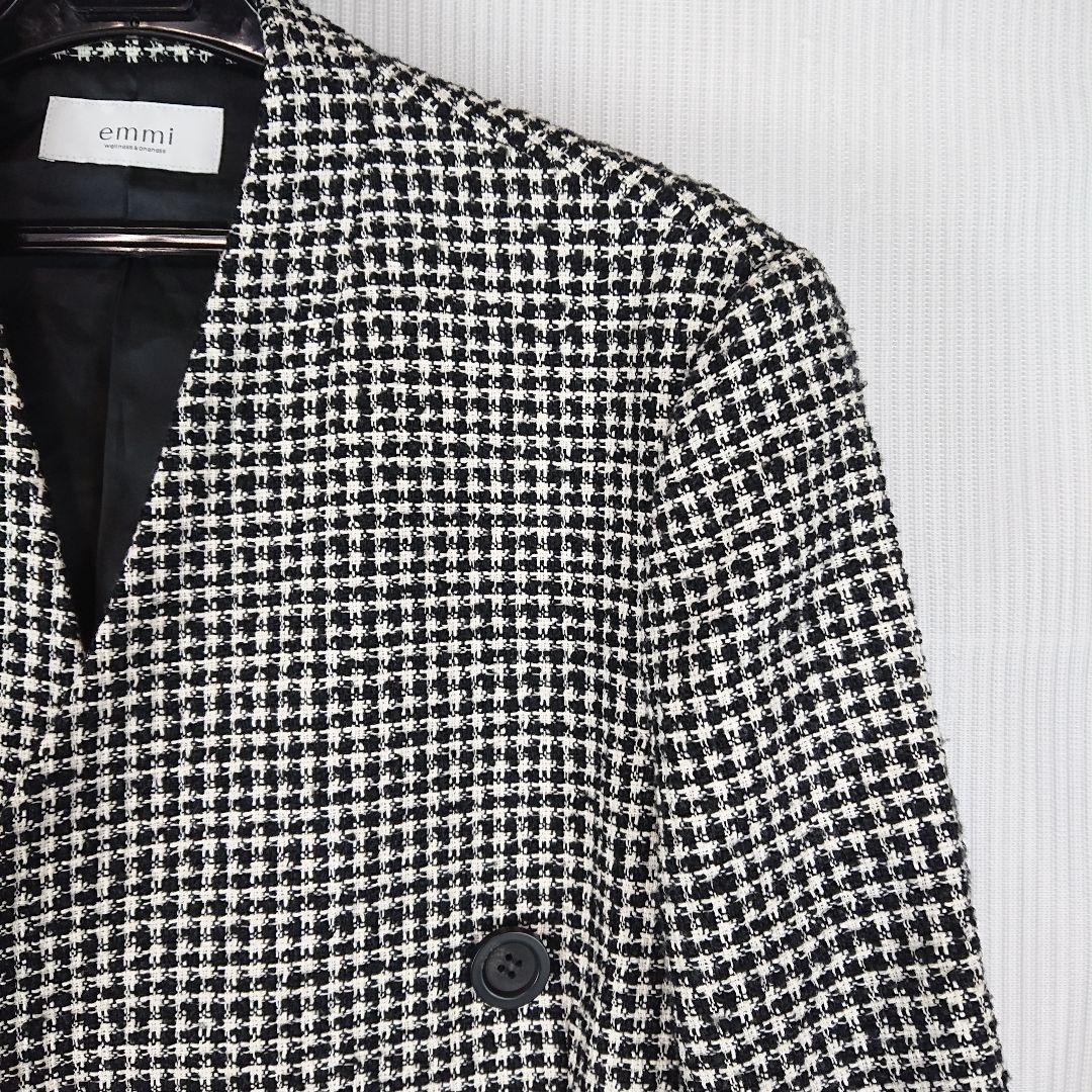 a907 emmi/エミ ノーカラーダブルジャケットコート 未使用 S