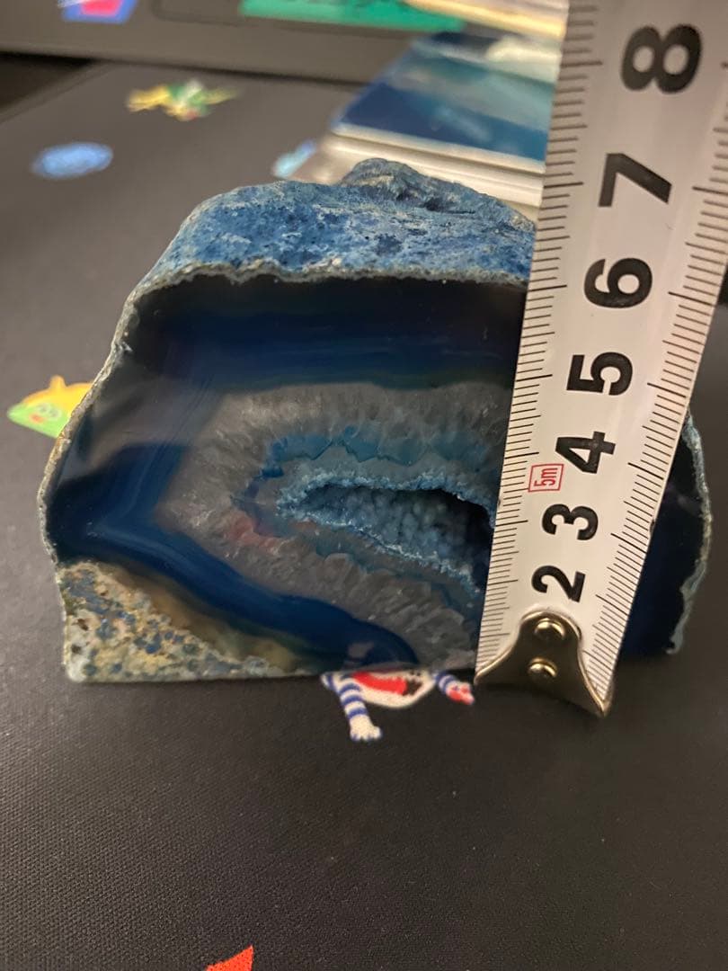 【一点物】ブルーアゲート 瑪瑙 ジオード 原石スライス｜深海ブルー 天然石