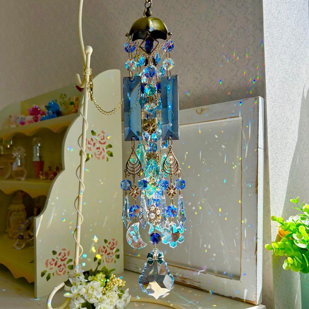 おばこ丸ミディアムサファイアシルバーグレイズ✩.*˚七夕サンキャッチャー