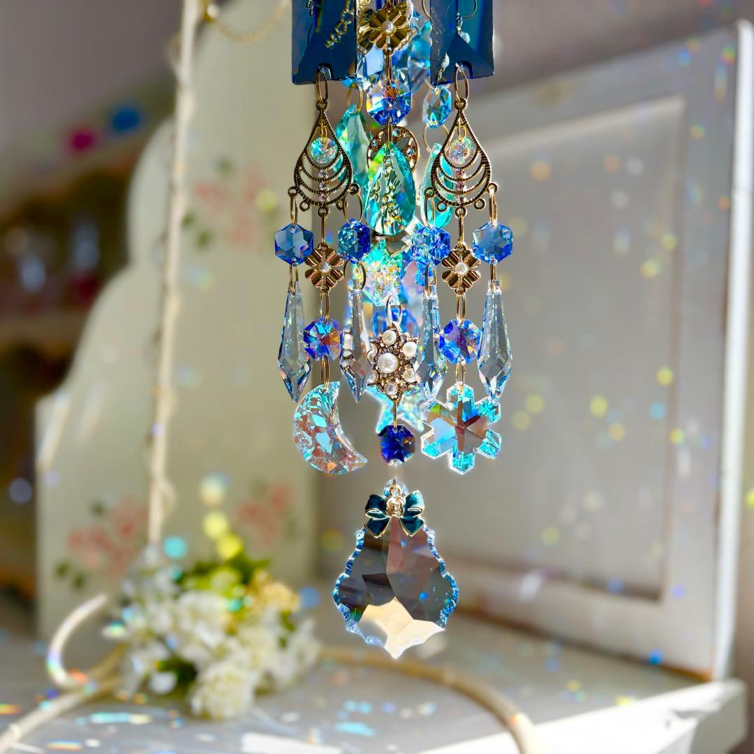 おばこ丸ミディアムサファイアシルバーグレイズ✩.*˚七夕サンキャッチャー