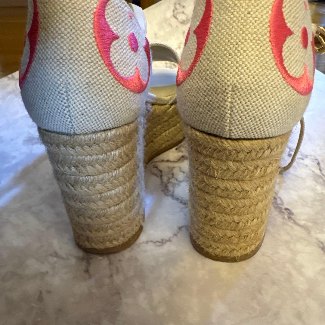 値下げ！Louis Vuitton ウェッジサンダル ホワイト/ピンク