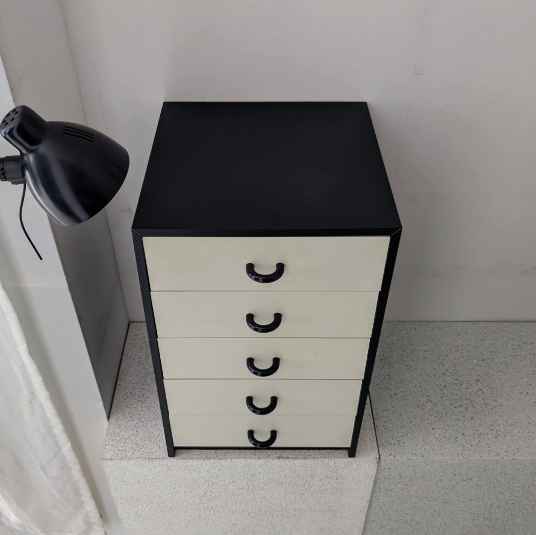 ビンテージ レトロ ポップ キャビネット 引き出し 5段チェスト スペースエイジ