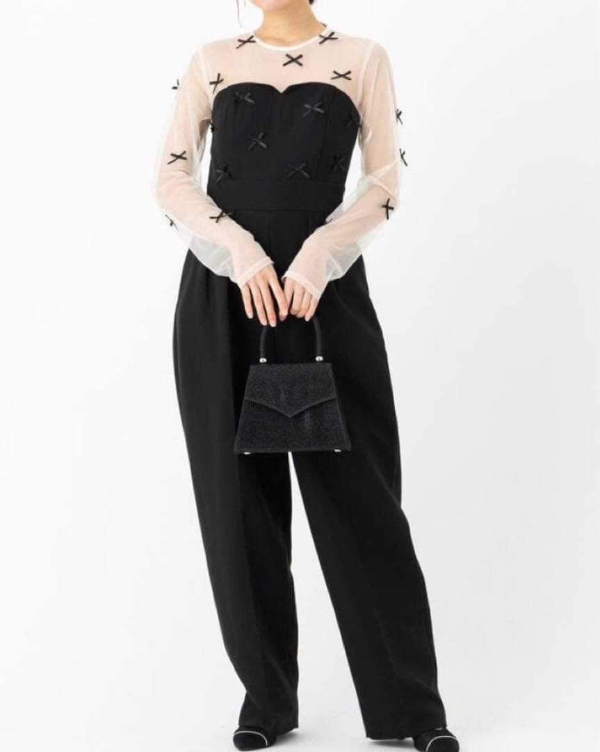 LAGUNAMOON ラグナムーン LADYリボンパンツドレス 黒 オケージョン